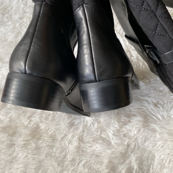 New Sz 10W Wide Calf black Leather knee high  boots - Picture 12 of 12